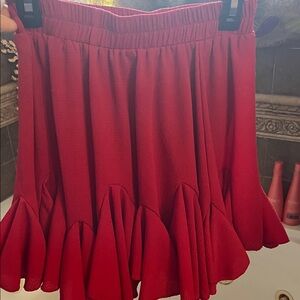 Chic Red A-Line Skirt